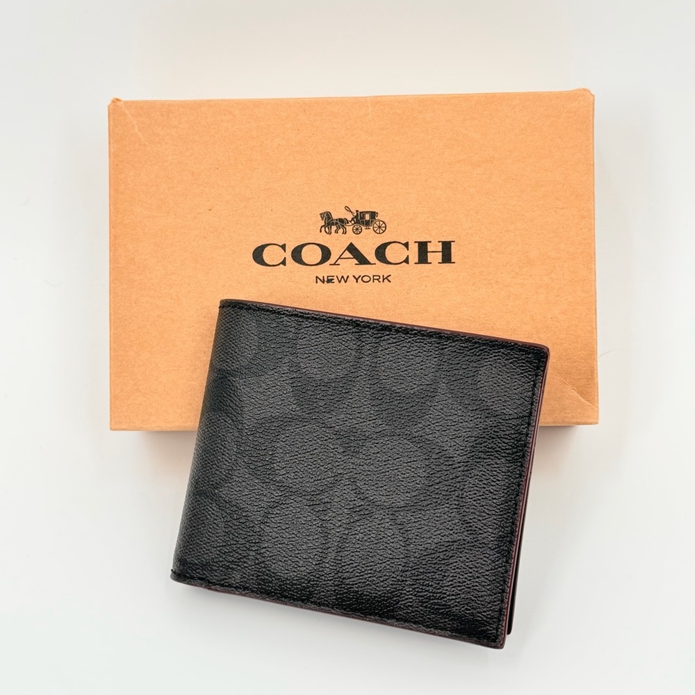Coach Black Signature Leather Wallet
